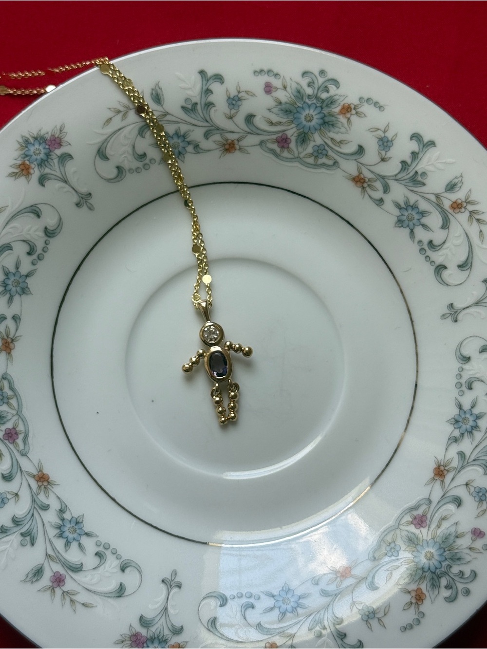 CZ amethyst boy charm moveable kid pendant gold plated February birthstone nwt